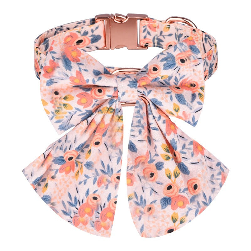 Sunflower Cotton Dog Collar, Breathable Printed Pet Neck Strap