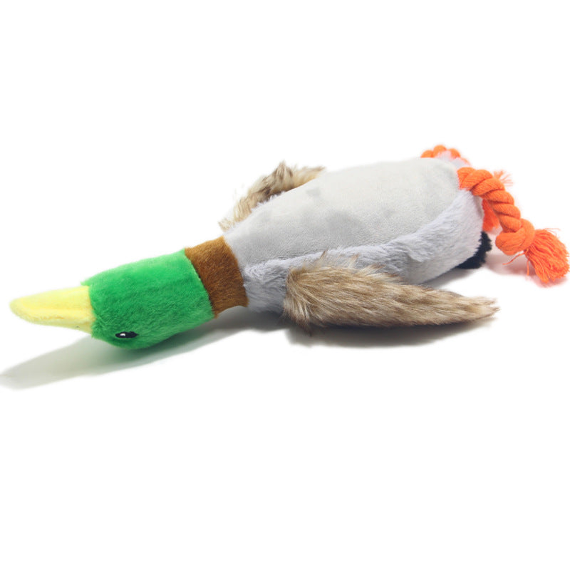 Plush Wild Duck Squeaky Dog Toy for Interactive Play