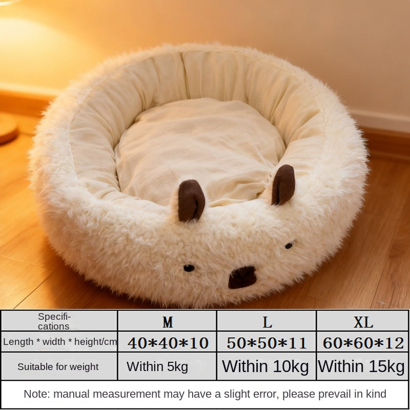 Half-Enclosed Winter Dog Bed, Warm Pet House and Sleeping Nest