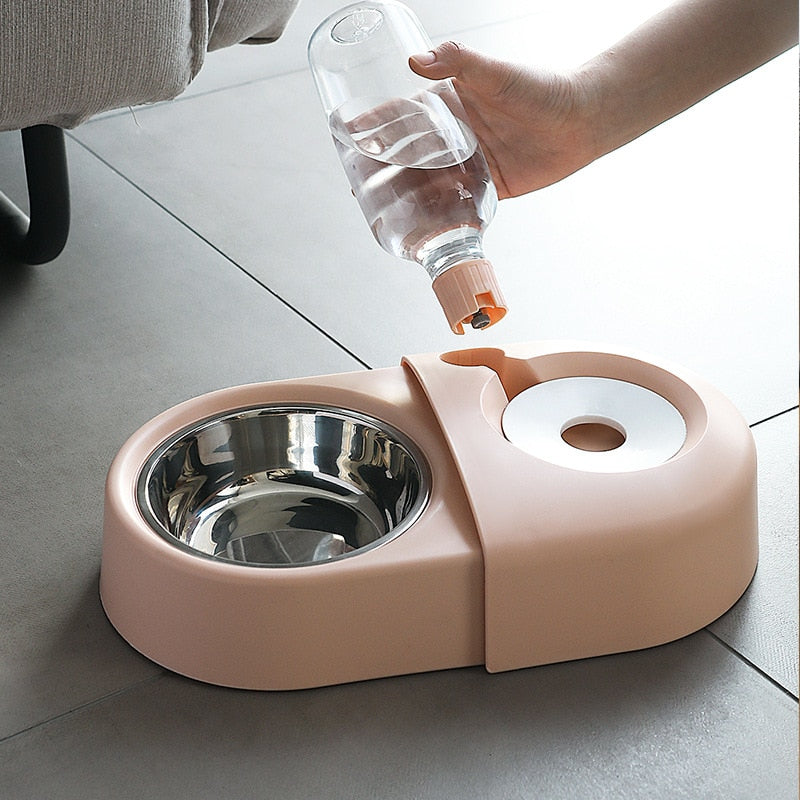 Automatic Water Outlet Pet Bowl, Anti-Tip Feeder for Dogs and Cats