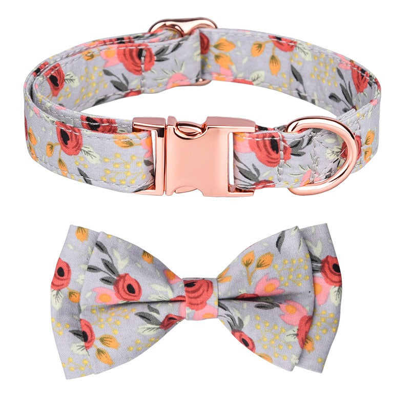 Sunflower Cotton Dog Collar, Breathable Printed Pet Neck Strap