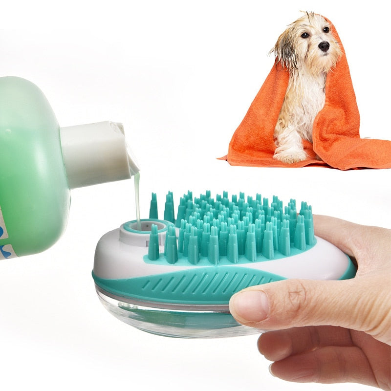 Soft Silicone Pet Bath Brush for Dogs and Cats, Shower Massage Comb for Grooming
