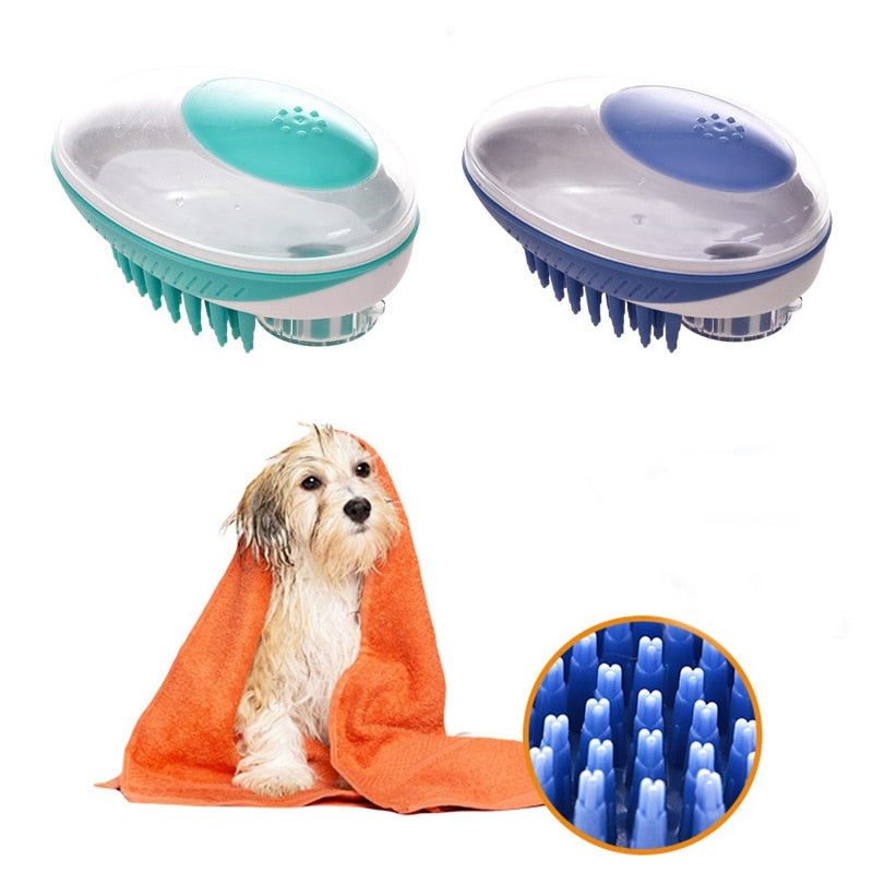Soft Silicone Pet Bath Brush for Dogs and Cats, Shower Massage Comb for Grooming