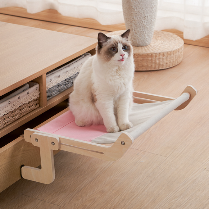Window-Mounted Cat Hammock Bed for Balcony and Window Sills