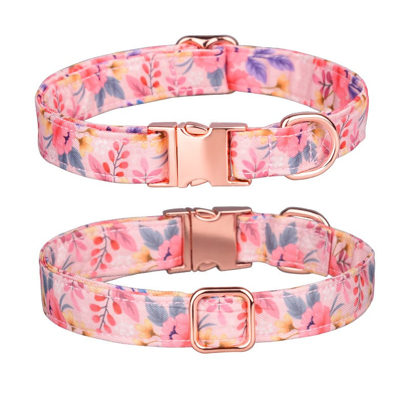 Sunflower Cotton Dog Collar, Breathable Printed Pet Neck Strap