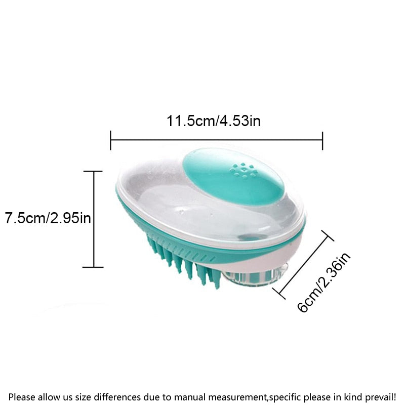 Soft Silicone Pet Bath Brush for Dogs and Cats, Shower Massage Comb for Grooming