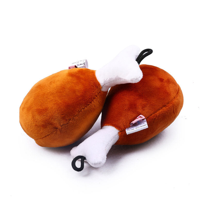 Plush Chicken Leg Squeaky Dog Toy, Durable Chew Toy for Pets
