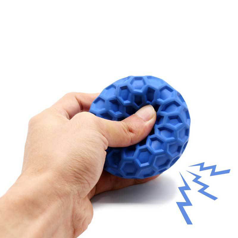 Interactive Rubber Dog Ball Toy with Squeaker for Chewing and Play