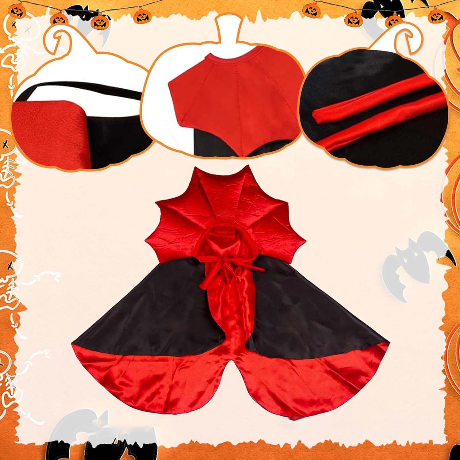 Funny Bat animal Costume Cloak pour chiens et chats, Halloween Outfit