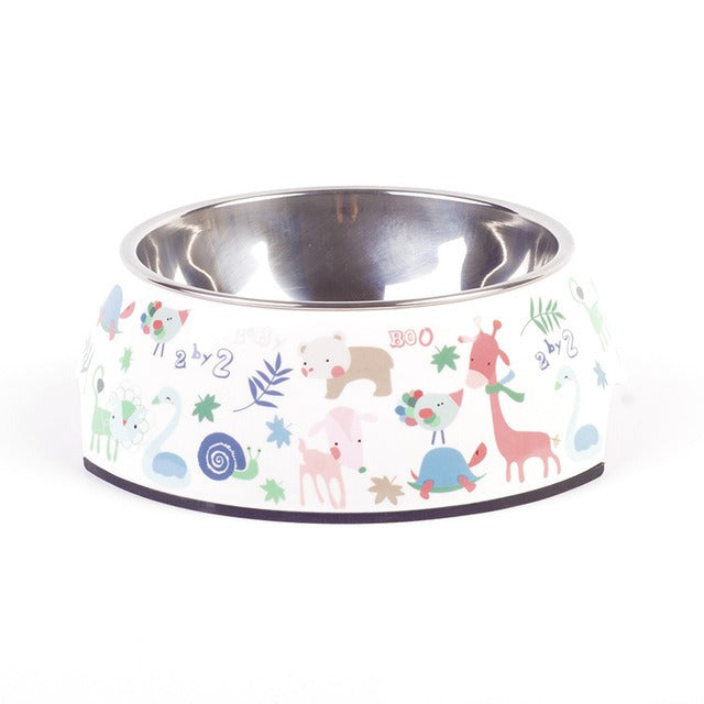 Removable Stainless Steel Pet Bowl, Non-Slip Food and Water Dish