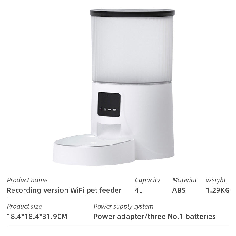 WiFi Smart Automatic Pet Feeder with App Control for Dogs and Cats