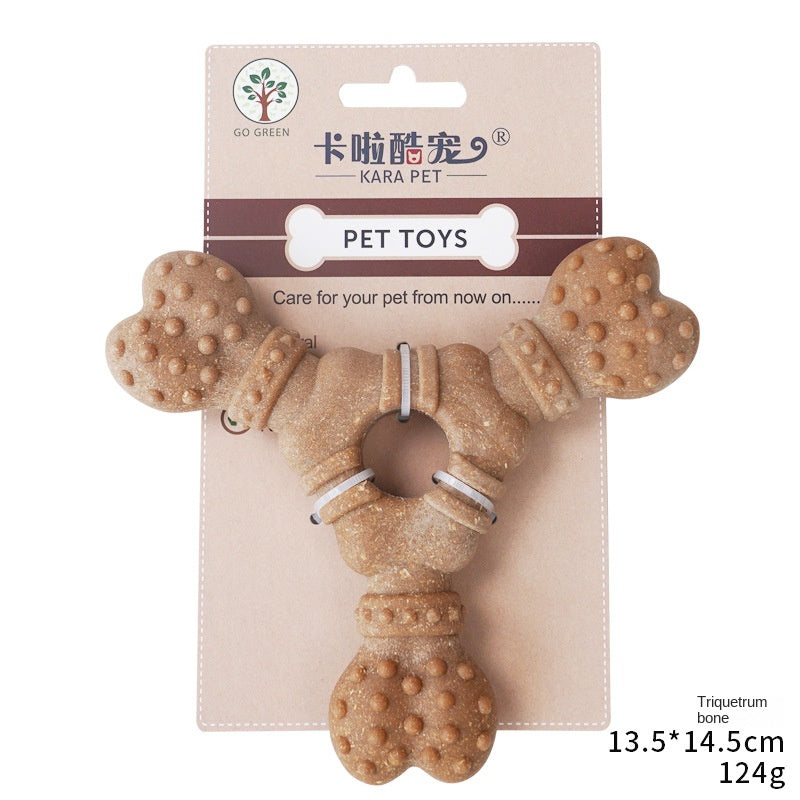 Bone-Shaped Dog Chew Toy for Teeth Cleaning and Interactive Play