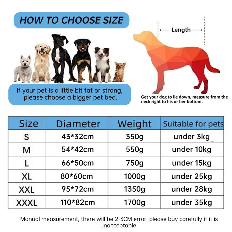 Soft Fleece Pet Bed with Waterproof Base for Small, Medium and Large Pets