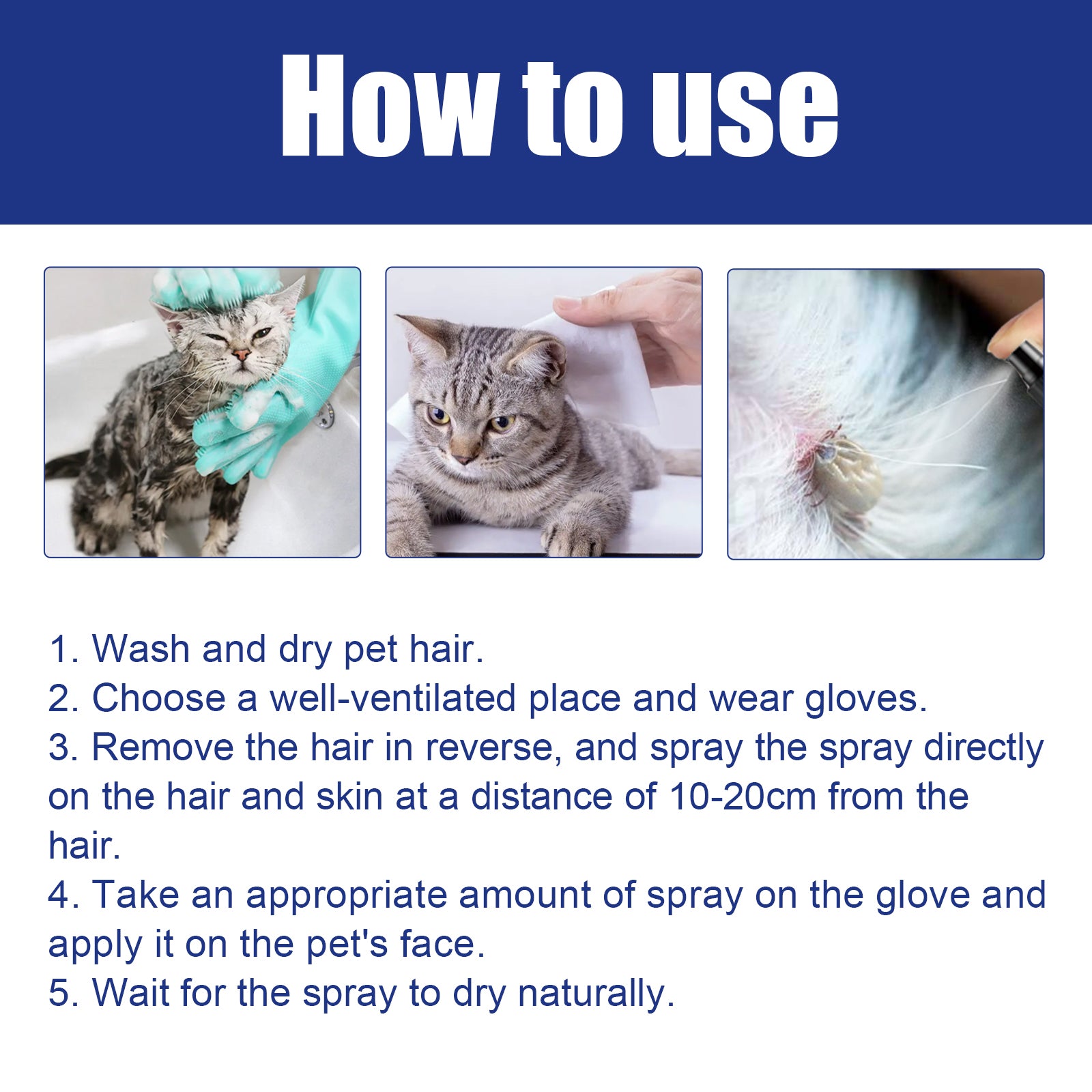 Pet Flea and Tick Spray for Dogs and Cats, Skin Cleansing Anti-Itch Care Spray