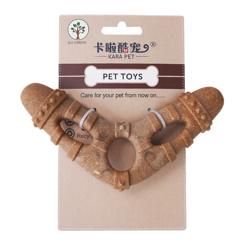 Bone-Shaped Dog Chew Toy for Teeth Cleaning and Interactive Play