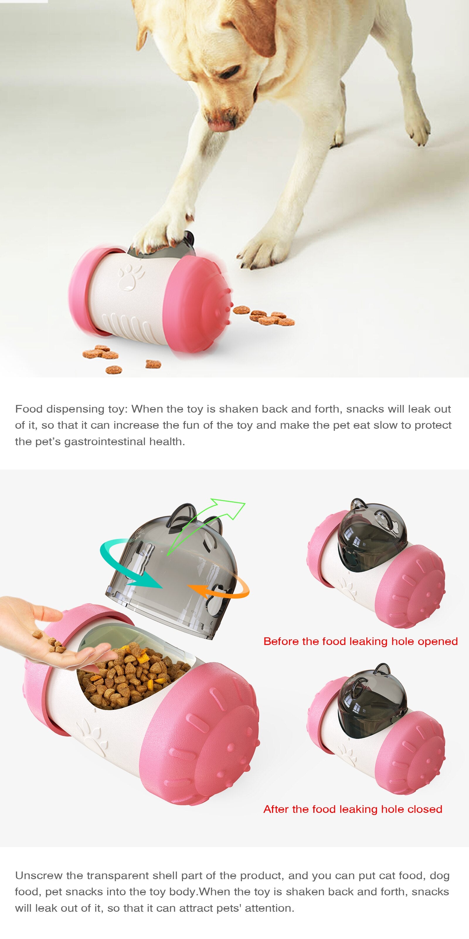 Interactive Treat Dispensing Swing Toy for Dogs and Cats
