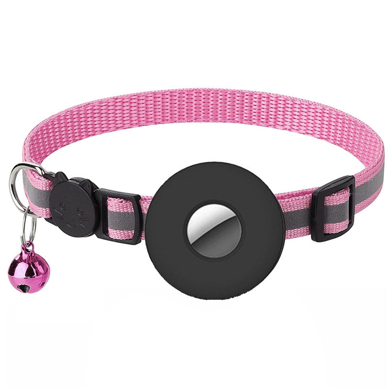 Reflective AirTag Cat Collar with Bell, Adjustable Pet Tracker Collar