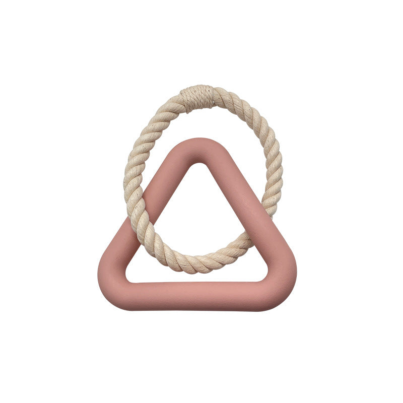 TPR Triangle Tug Toy for Dogs, Interactive Chew and Training Toy