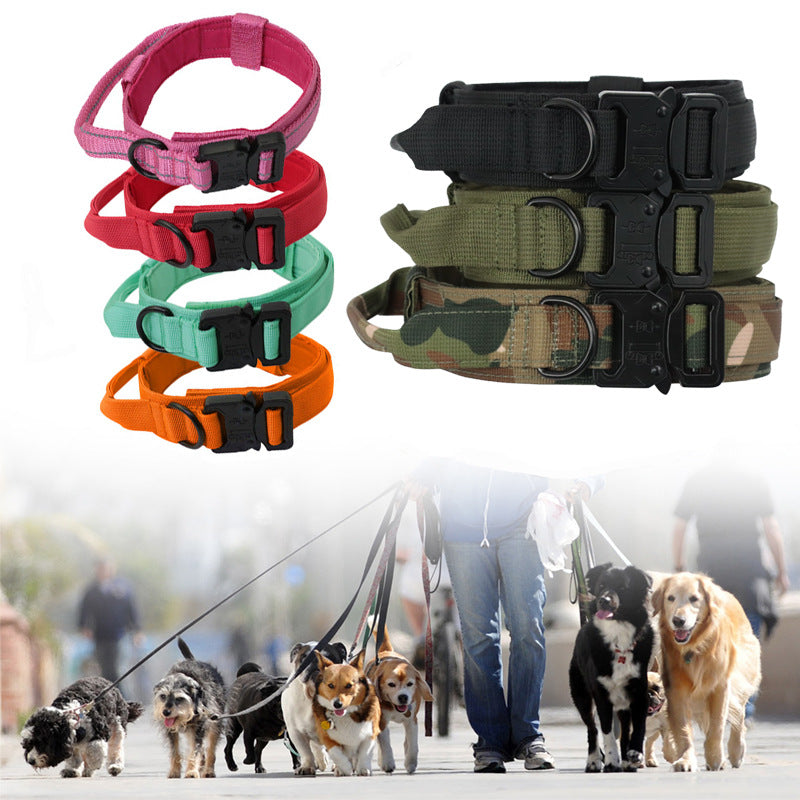 Tactical Dog Collar and Leash Set, Outdoor Training Walking Gear for Dogs