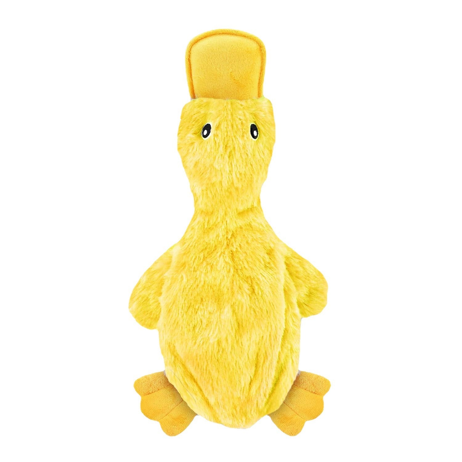 Stuffless Plush Duck Dog Toy with Squeaker for Chewing and Play