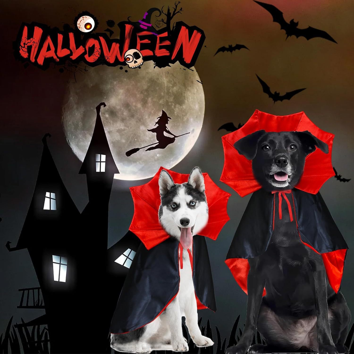 Funny Bat animal Costume Cloak pour chiens et chats, Halloween Outfit