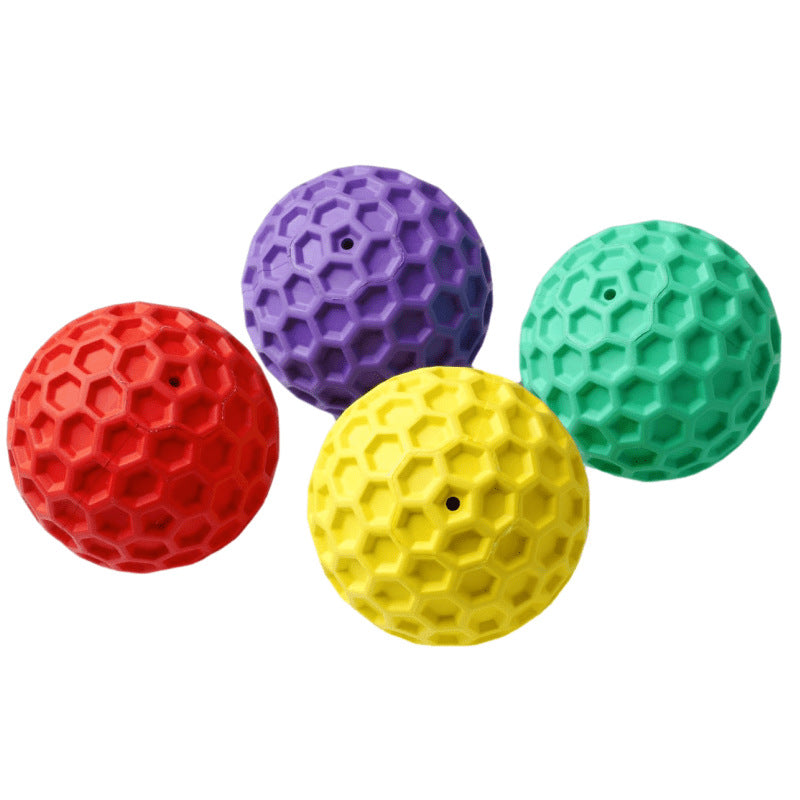 Interactive Rubber Dog Ball Toy with Squeaker for Chewing and Play