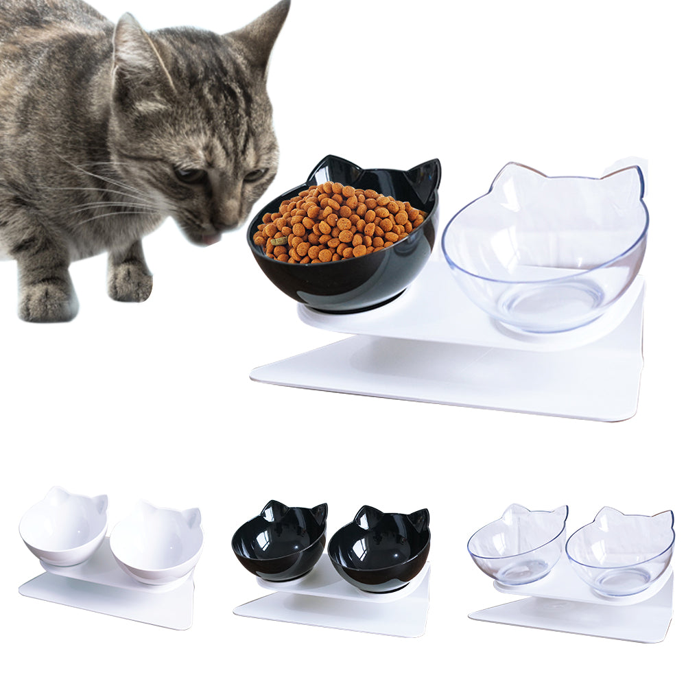 Raised Pet Food and Water Bowl for Cats, Puppies and Small Dogs