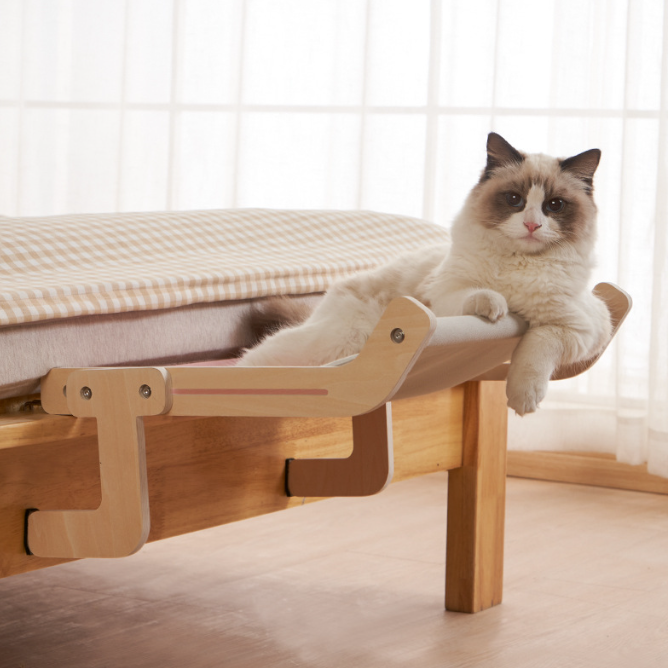 Window-Mounted Cat Hammock Bed for Balcony and Window Sills