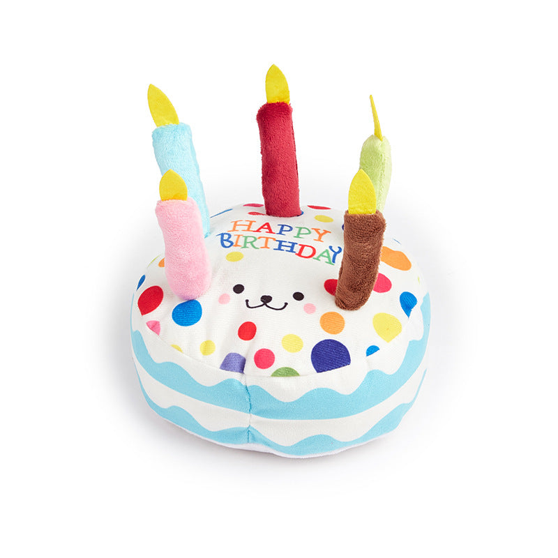 Cake-Shaped Dog Chew Toy, Fun Snack-Inspired Plush Pet Toy