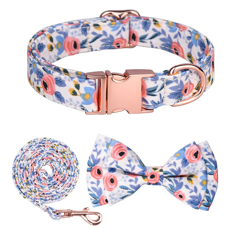 Sunflower Cotton Dog Collar, Breathable Printed Pet Neck Strap