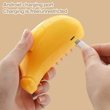 Banana-Shaped Steam Grooming Brush for Cats and Dogs, Hair Removal Pet Comb