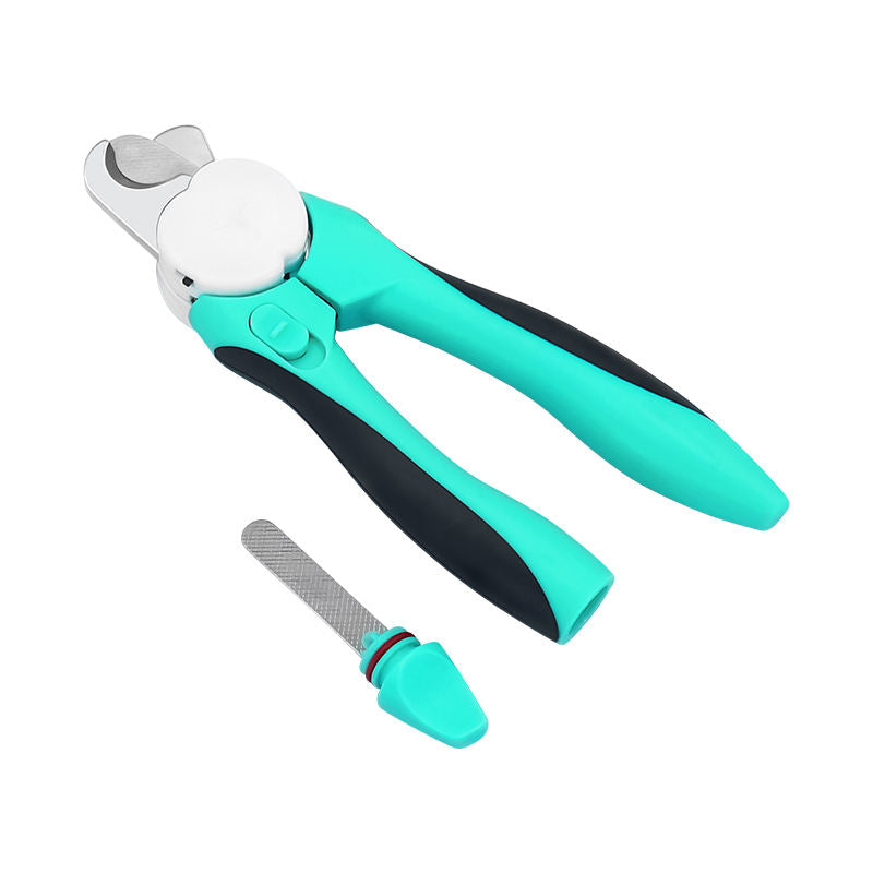 LED Pet Nail Clipper with Built-In File, Stainless Steel Grooming Tool for Dogs and Cats