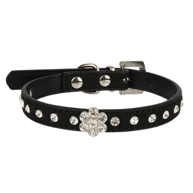 Black Rhinestone Breakaway Cat Collar for Kittens and Small Pets