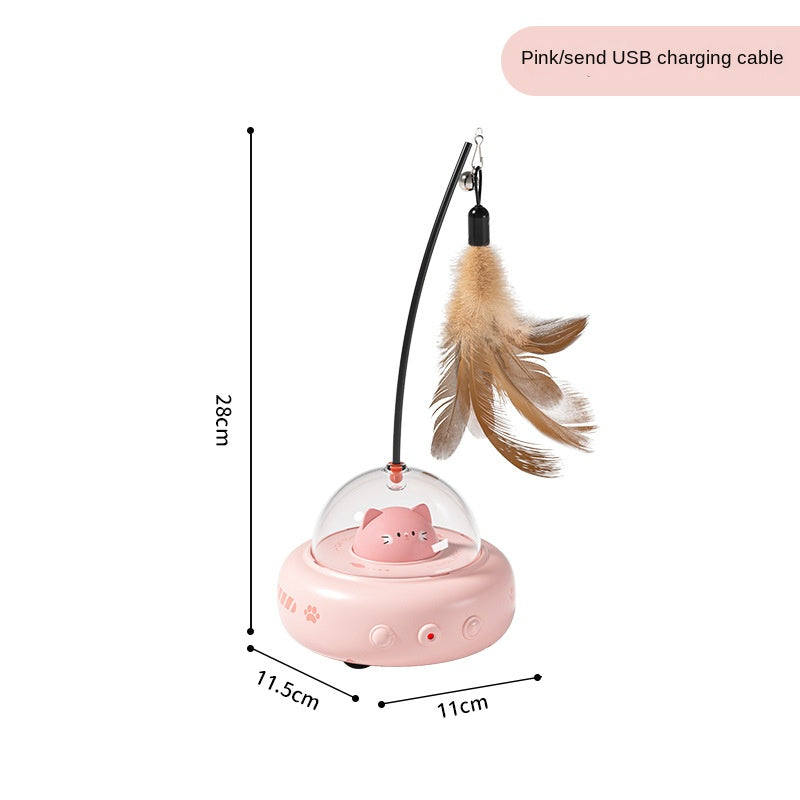 Brinquedo Interativo Varinha de Penas para Gato para Brincar e Exercitar