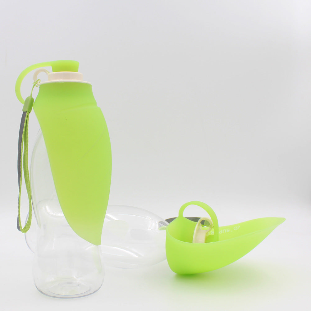 Large-Capacity Portable Pet Water Bottle with Flip-Out Drinking Cup