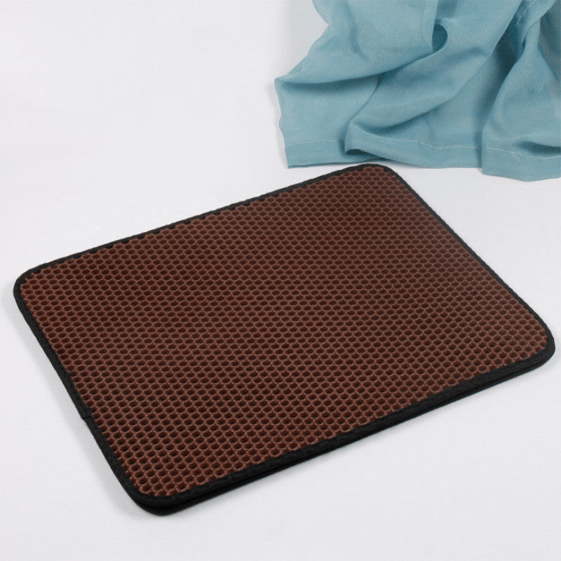 Double-Layer EVA Cat Litter Mat, Traps Litter and Keeps Floors Clean