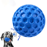 Interactive Rubber Dog Ball Toy with Squeaker for Chewing and Play