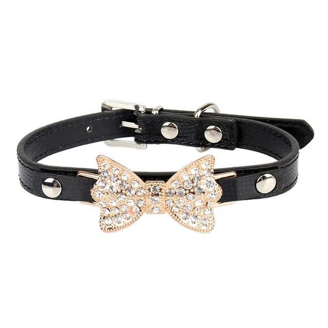Black Rhinestone Breakaway Cat Collar for Kittens and Small Pets