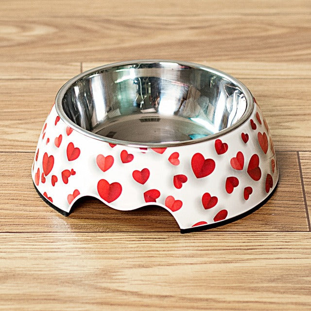 Removable Stainless Steel Pet Bowl, Non-Slip Food and Water Dish