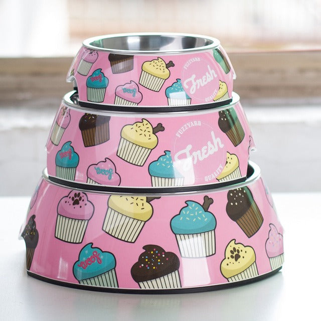 Removable Stainless Steel Pet Bowl, Non-Slip Food and Water Dish