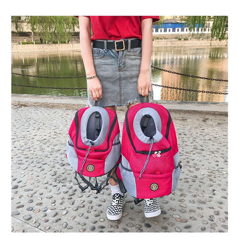 Outdoor Pet Carrier Backpack with Mesh Panels for Small Dogs and Cats