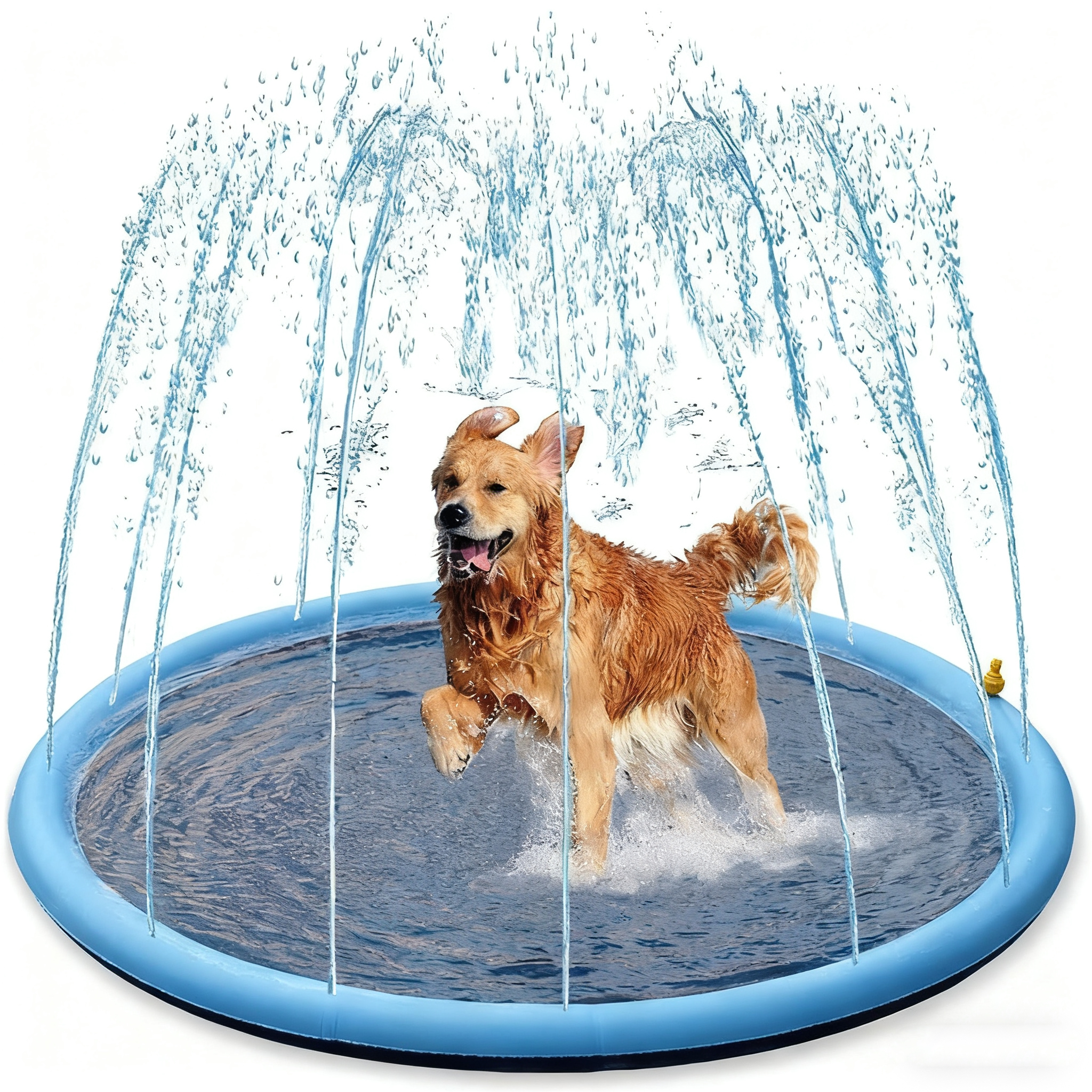 Thick PVC Pet Splash Pad, Water Spray Play Mat for Dogs and Outdoor Fun