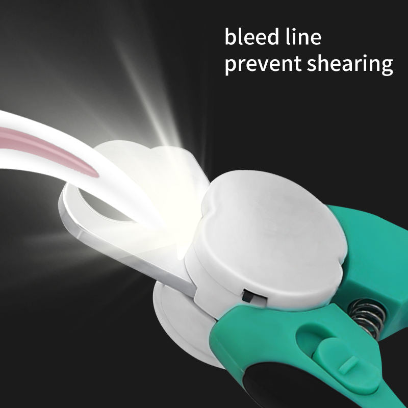 LED Pet Nail Clipper with Built-In File, Stainless Steel Grooming Tool for Dogs and Cats