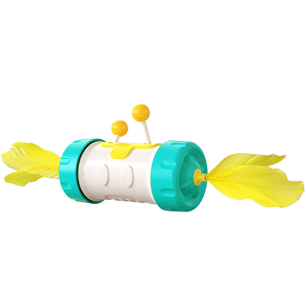 Interactive Feather Tumbler Cat Toy with Ball for Indoor Play