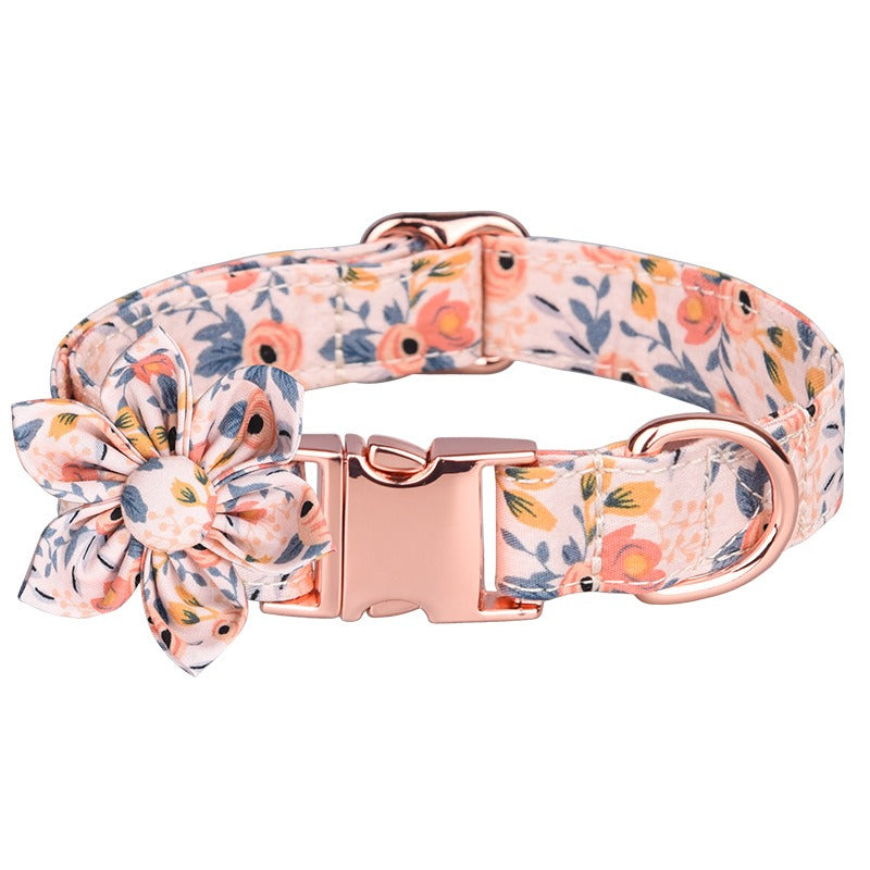 Sunflower Cotton Dog Collar, Breathable Printed Pet Neck Strap