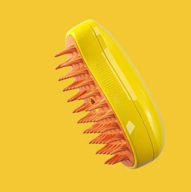 Banana-Shaped Steam Grooming Brush for Cats and Dogs, Hair Removal Pet Comb