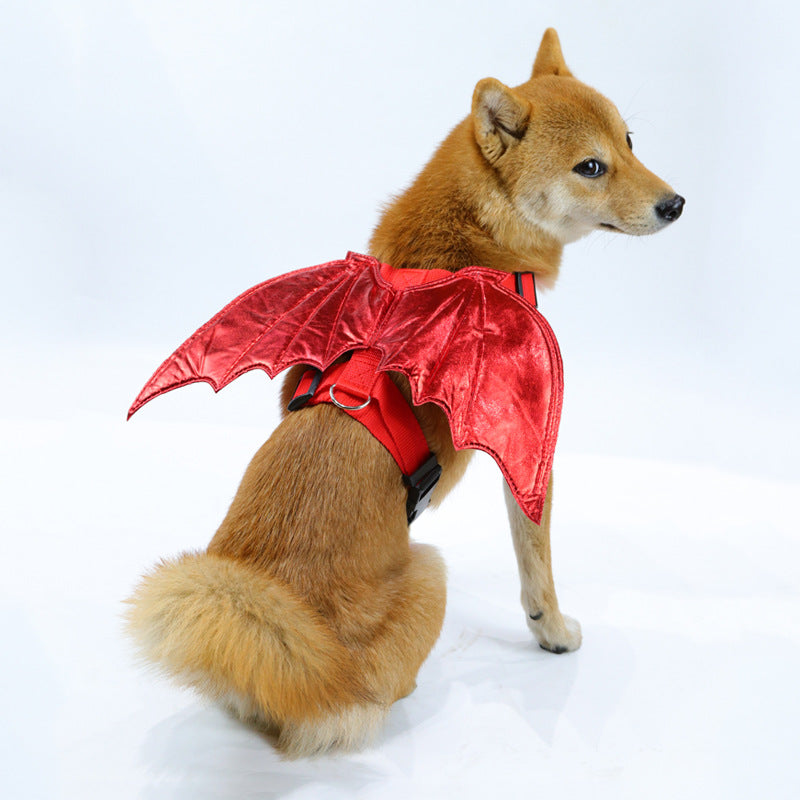Bat Wing Pet Harness Costume with Leash Attachment for Dogs and Cats