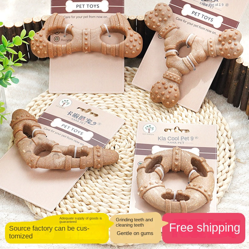 Bone-Shaped Dog Chew Toy for Teeth Cleaning and Interactive Play