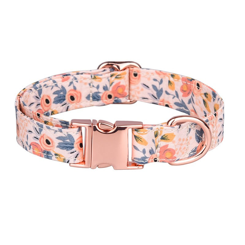 Sunflower Cotton Dog Collar, Breathable Printed Pet Neck Strap