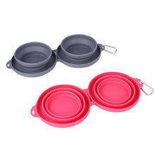 Foldable Silicone Double Pet Bowl for Travel and Outdoor Feeding